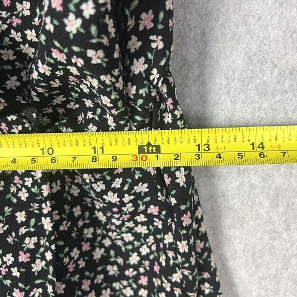 H & M Divided Floral Mini Dress Women Small Spaghetti Strap Ruffle Hem Flowy - Picture 11 of 13